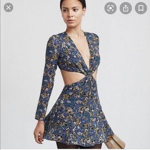 Reformation Belle Blue Scotch Dress